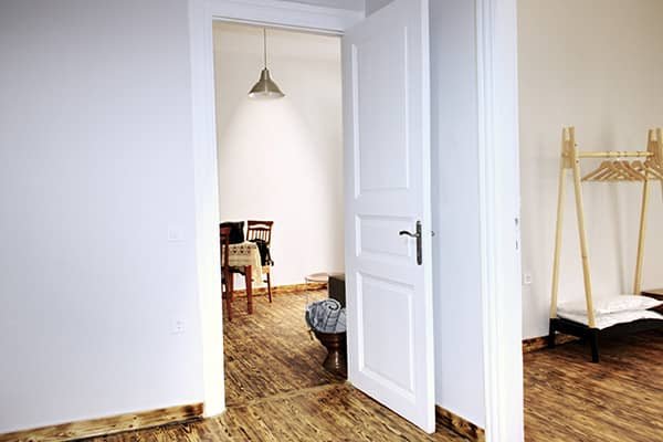Bright and cozy living room of Flora’s Memories Apartment in central Kavala.